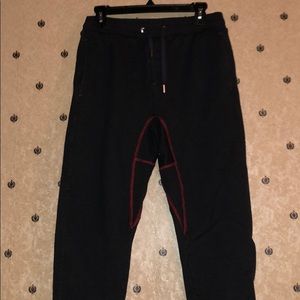 Maison Kitsuné Unisex Joggers with Red Stitching